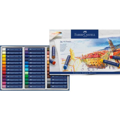 Pastelli a olio Faber-Castell Oil Pastels Creative Studio assortiti astuccio di cartone da 36 - 127036